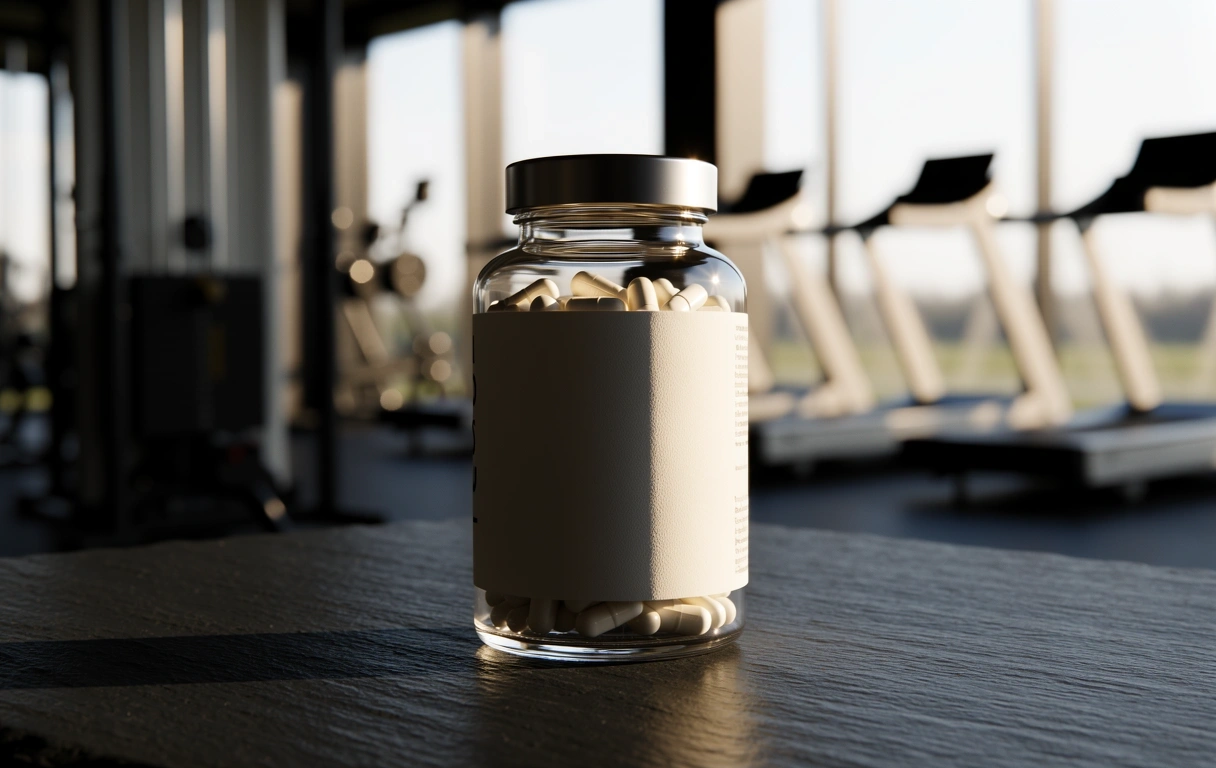 Premium men's supplement bottle